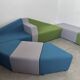 Ensemble canapé géométrique design modulable 10 pièces style vintage tissus couleur