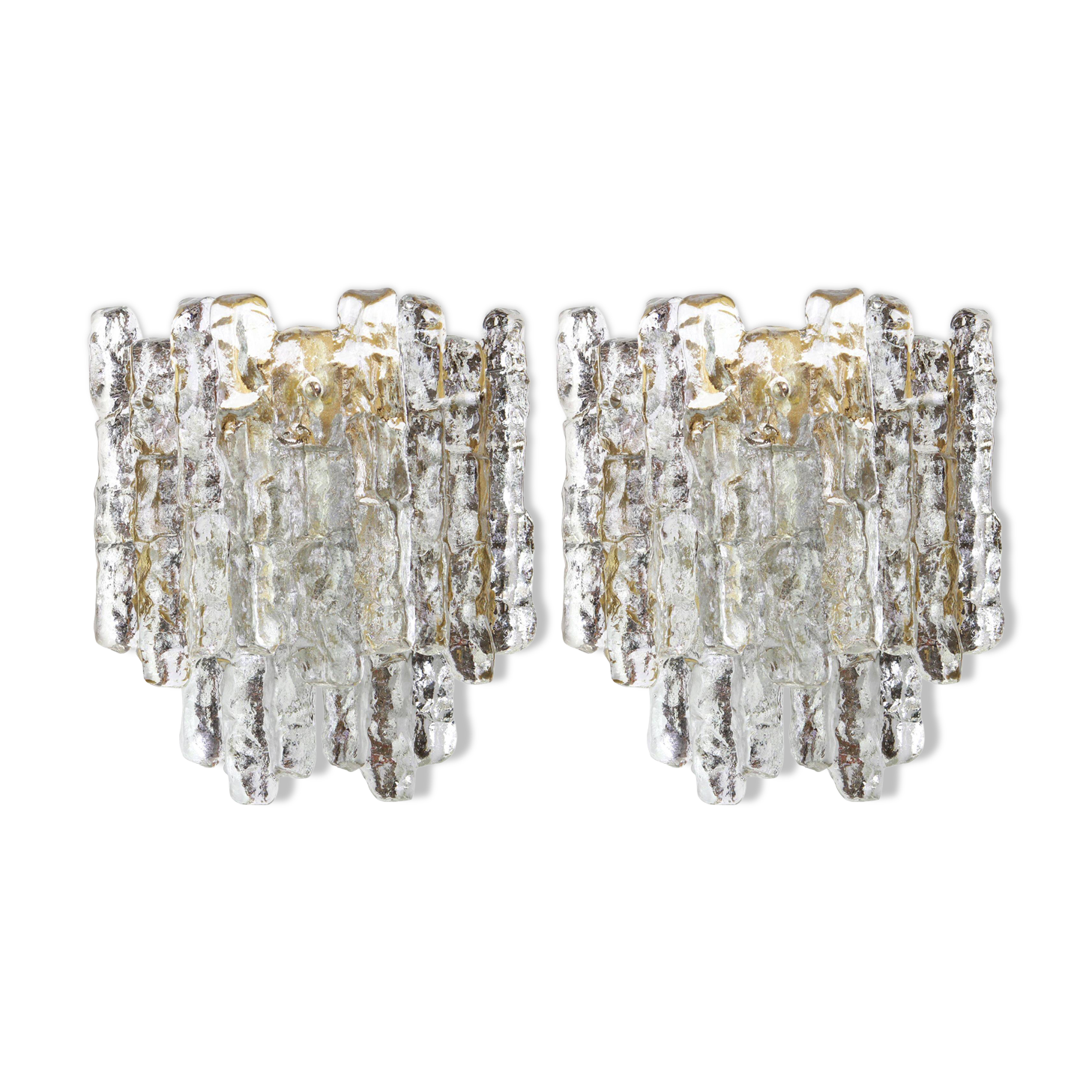 Pairs of large Kalmar wall lights, Austria, 1960s