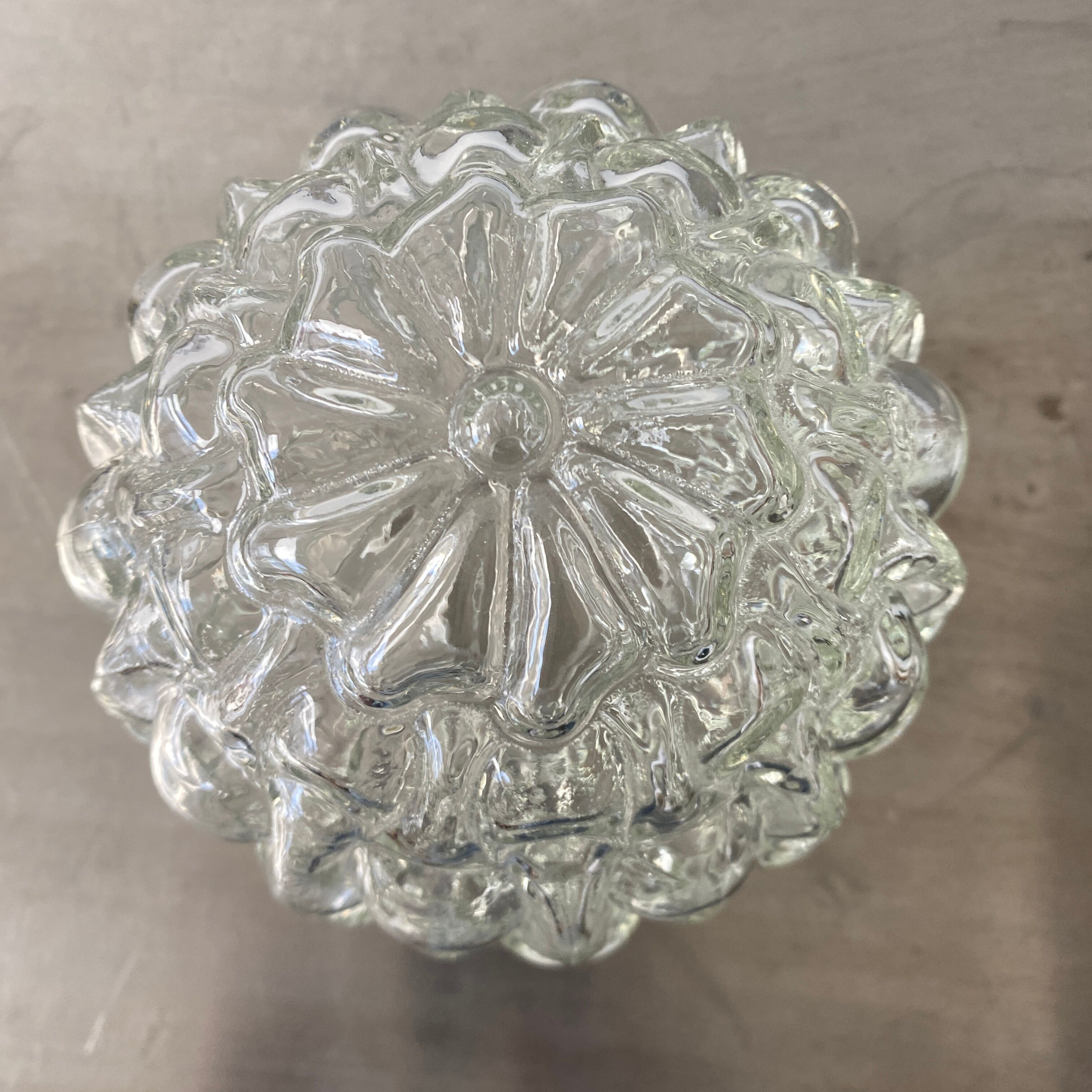 Lot 3 round lamps in vintage glass