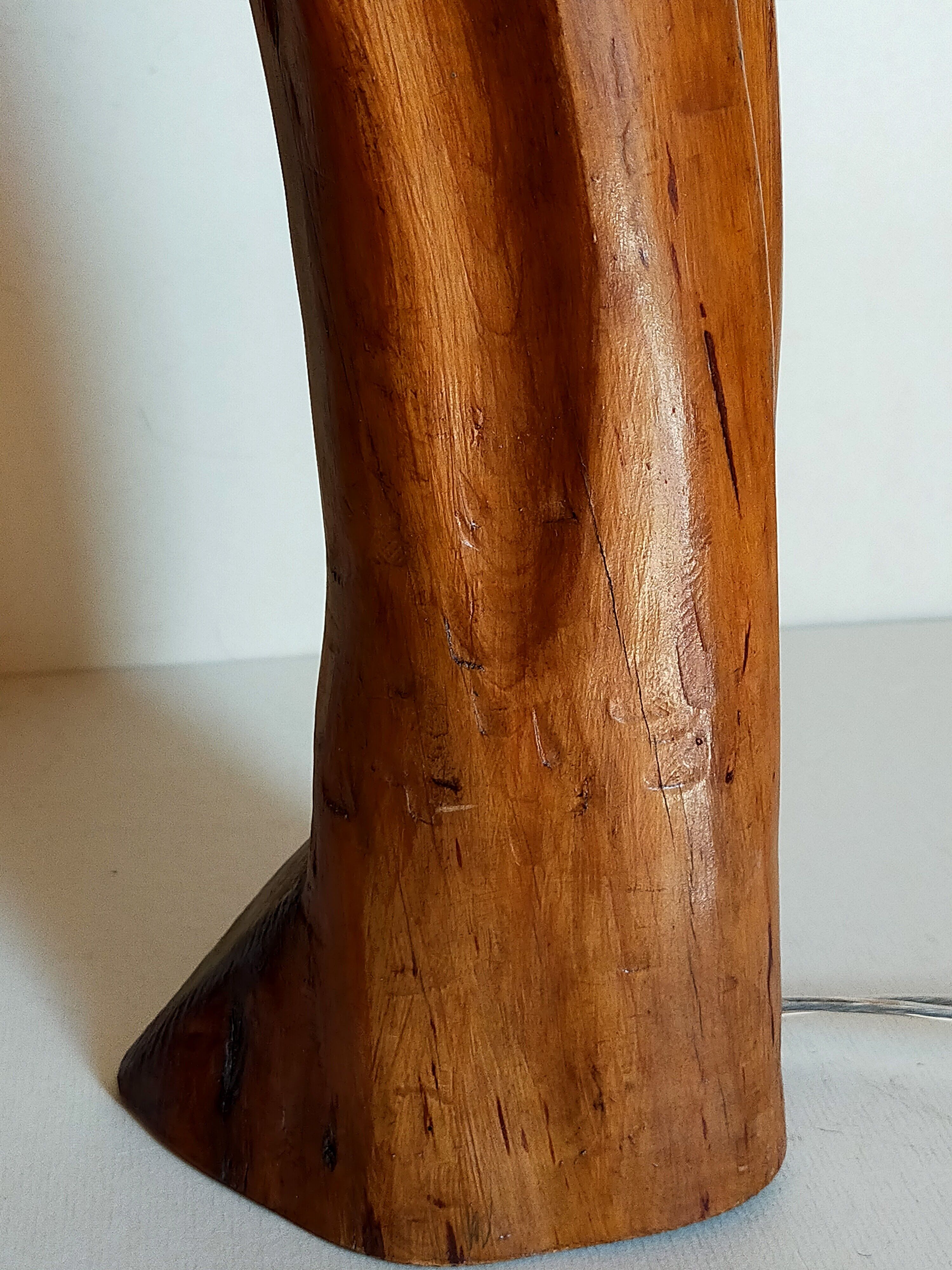 Free-form solid wood pose lamp in 1950s