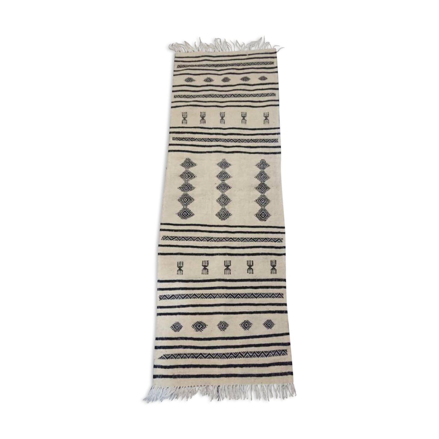 Corridor Kilim black and white handmade v