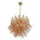 Contemporary Clear and Gold “Petali-Selle” Murano Glass Chandelier in Mazze