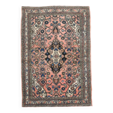 Tapis persan vintage Oushak en laine 5x7, Samon et bleu marine, 142x209 cm