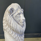 Pair of Renaissance style terracotta lion sculptures, 1950s