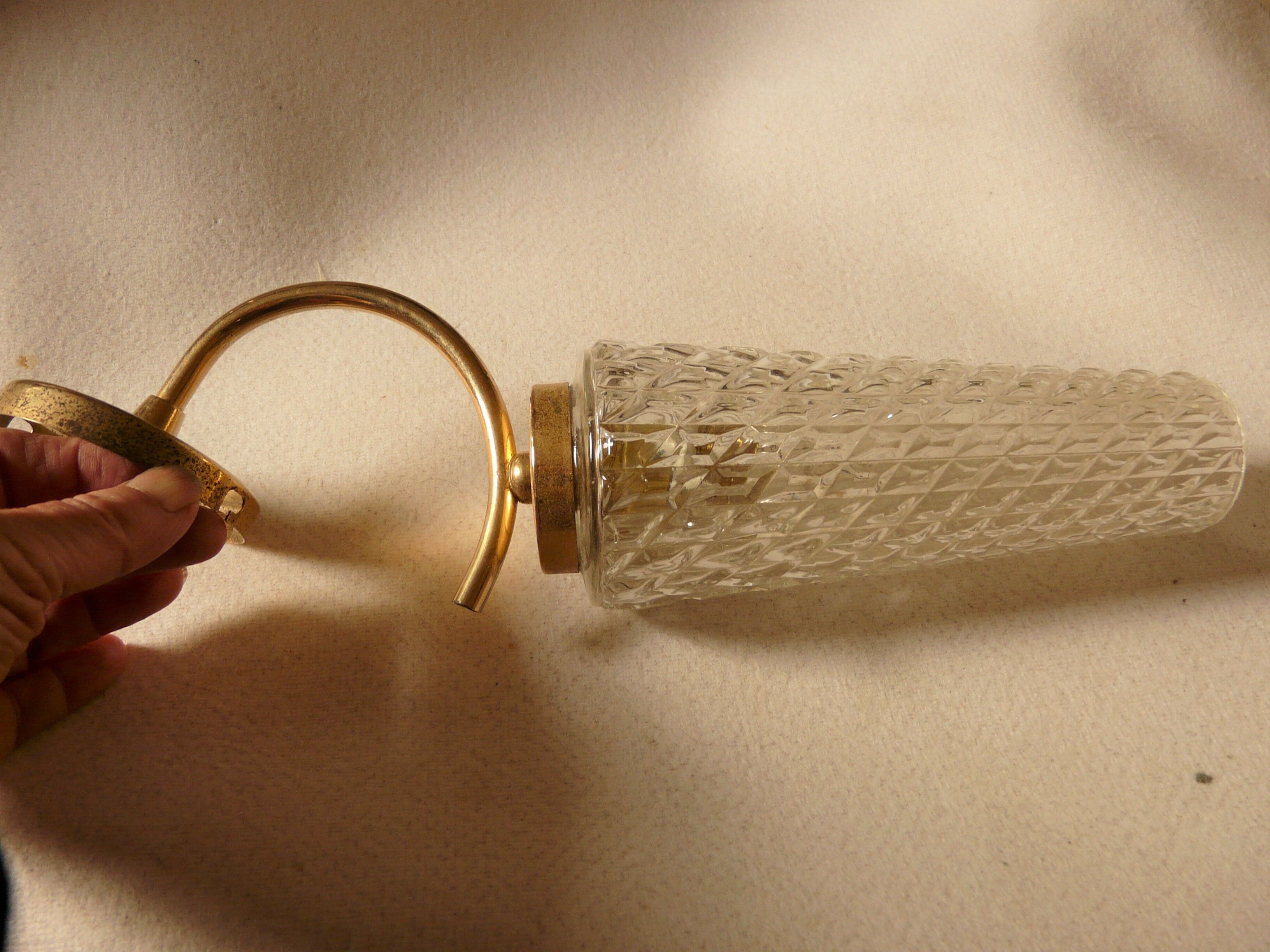 Metal and glass sconce from the 1950s