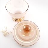 Pink glass vanity jar