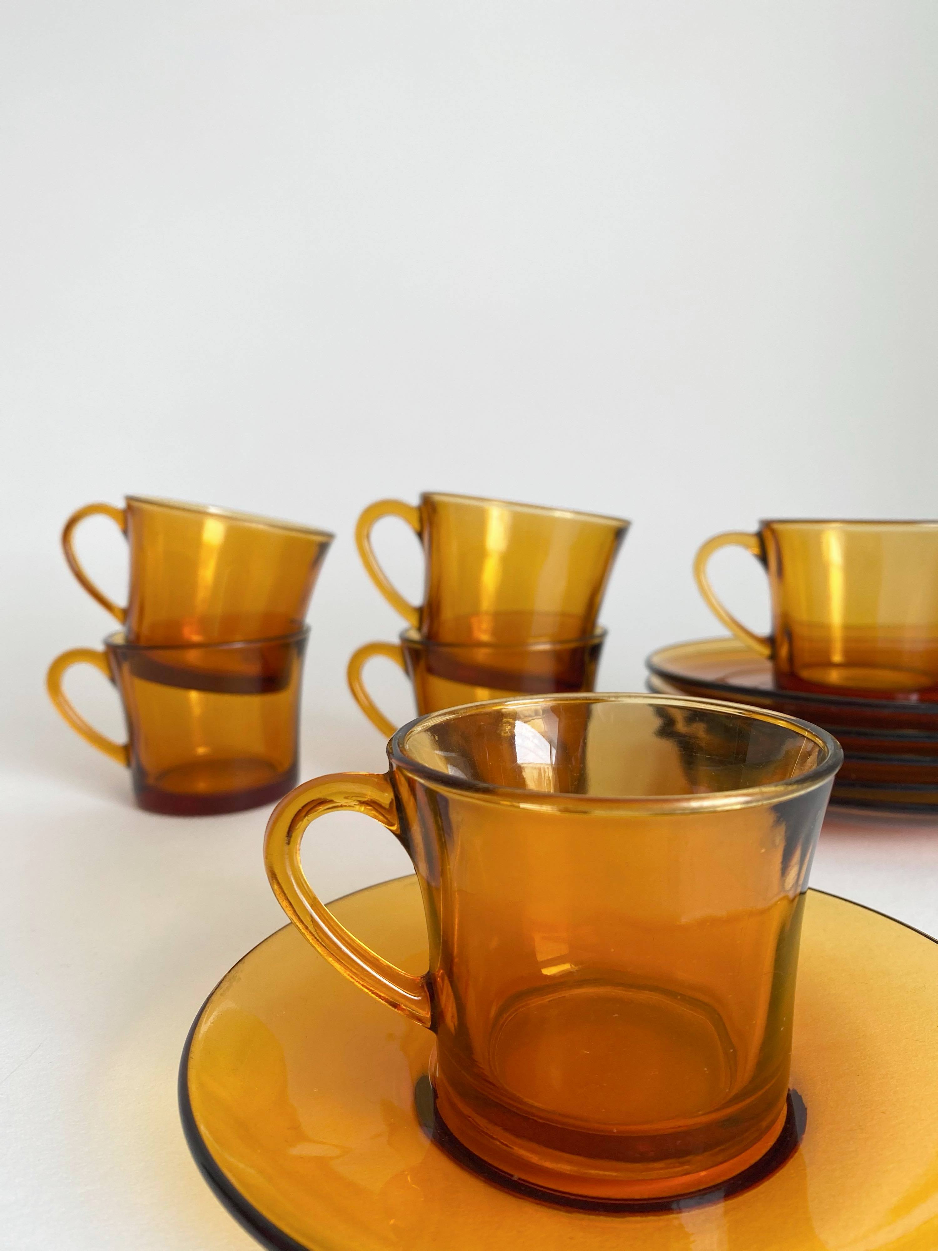 Service café 6 personnes vereco ambre