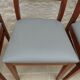 Set of 6 cherry wood style chairs with gray imitation leather seat