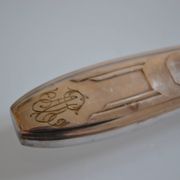 12 art deco table knives silver metal 25 cm monogram AR
