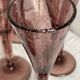 Set of 6 large vintage 1960s fuchsia bubble footed glasses.