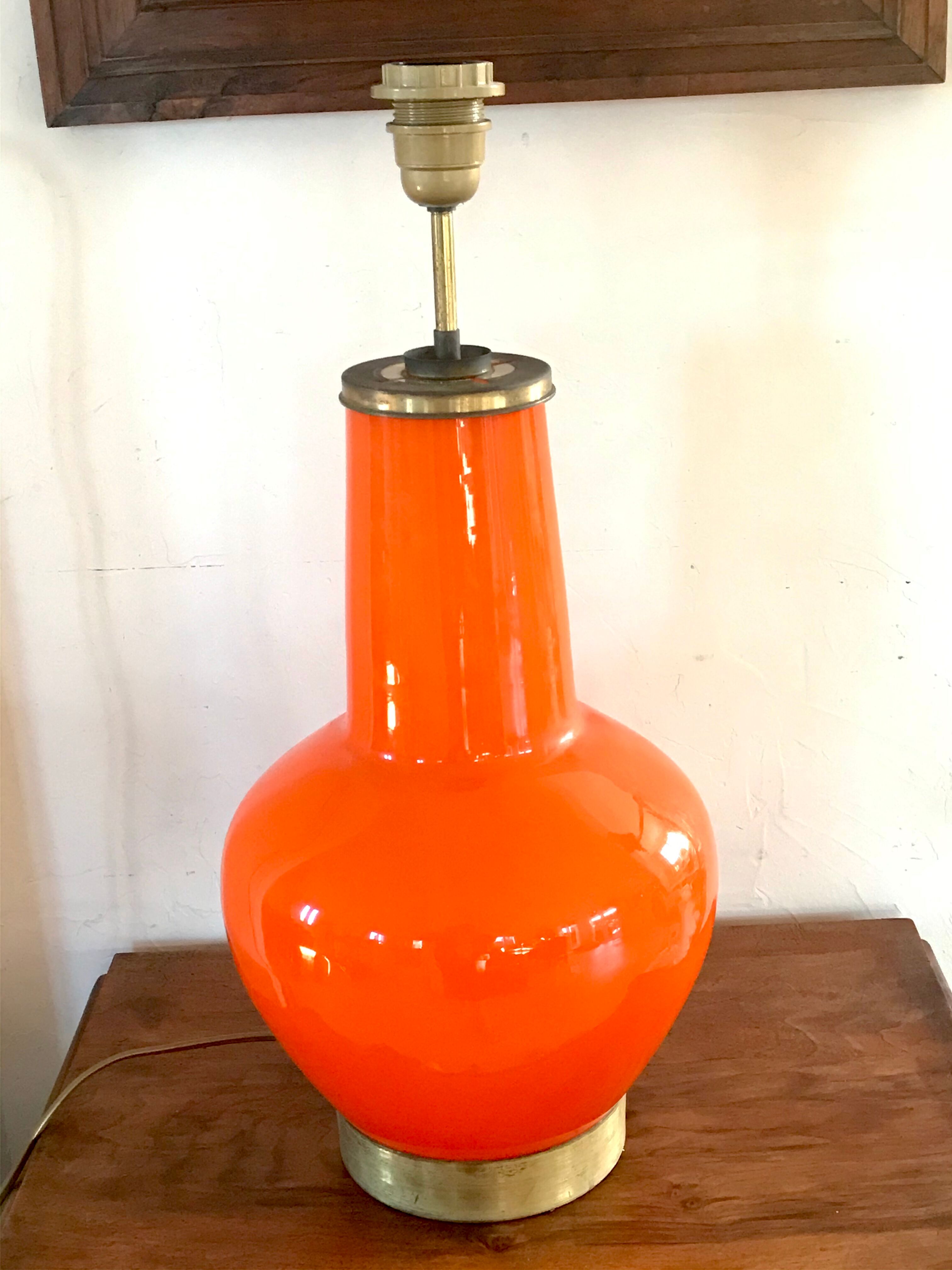 70's dual-light opaline lamp