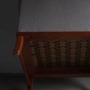 Fauteuil lounge gris bouclé | Suède | Années 1940