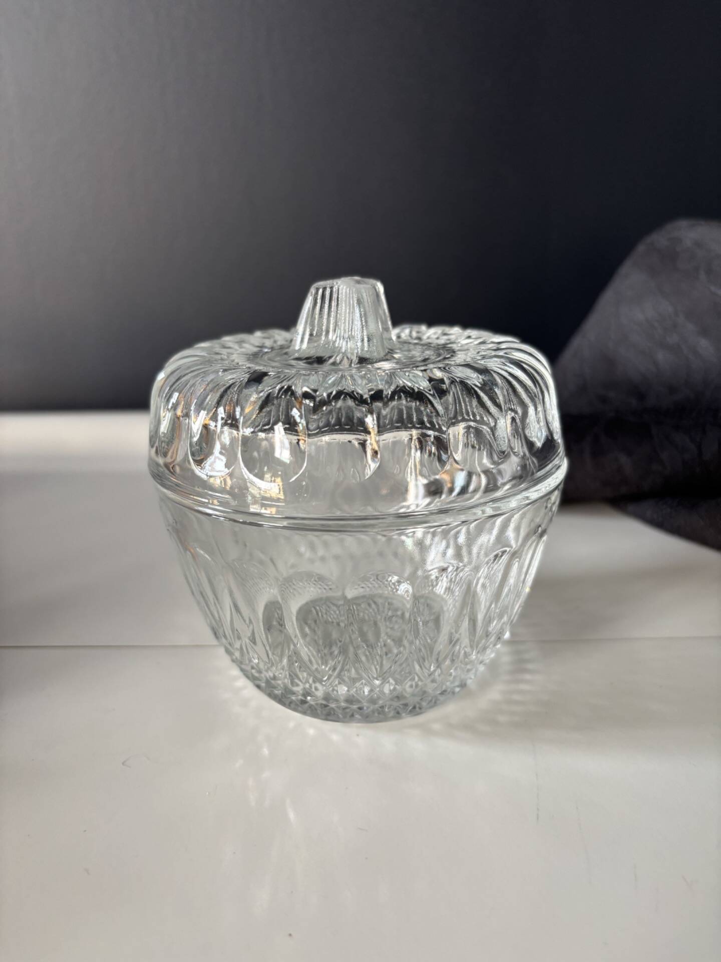 Vintage pressed glass candy box