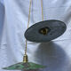 Old suspension pair in green and white enamelled sheet metal.