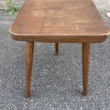 Tabouret ferme sapin bois tripode vintage