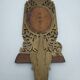 Ancient triptych in olive wood. Italy.
