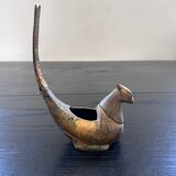 Zoomorphic ashtray in patinated bronze