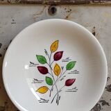 Six vintage plates in fine earthenware from Gien service "Gentilly"