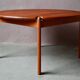 Solid wood coffee table, organic Scandinavian design, vintage retro 80s.