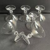 6 coupes à champagne – cristal uni taillé