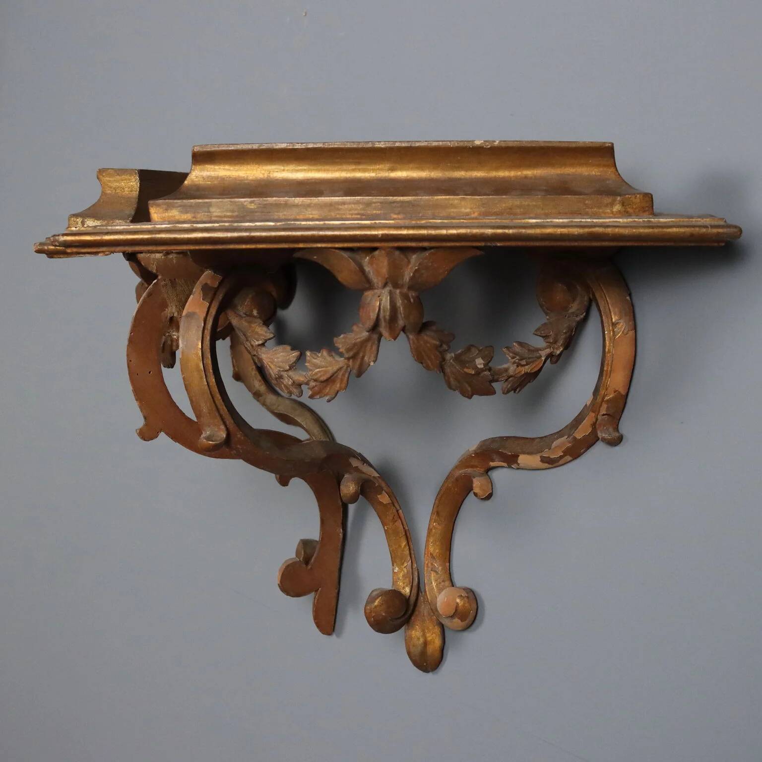Antique gilded wooden shelves, Italy, 18th century