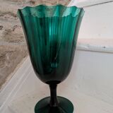 Green chalice vase from the 1970s.