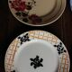 Set of 6 mismatched flat plates Terre de Fer Digoin Badonviller