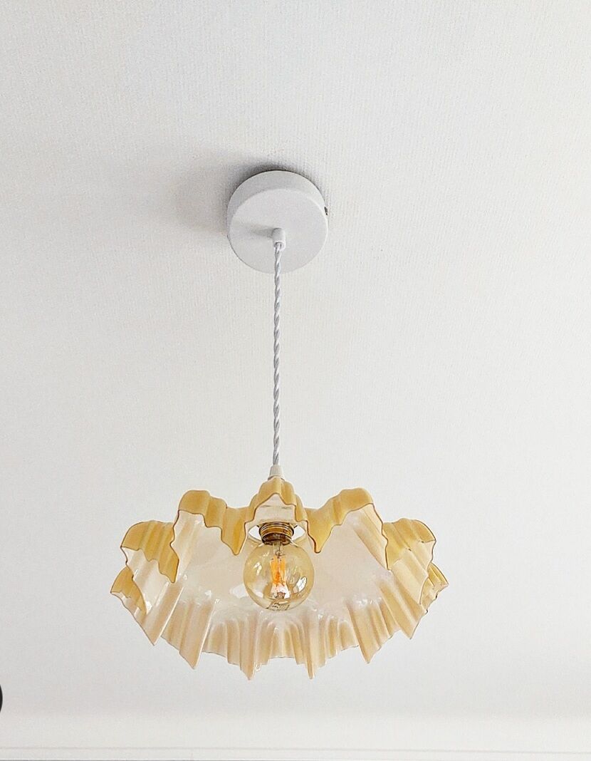 Vintage opaline pendant lamp