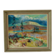 Huile sur panneau originale du milieu du siècle – « Paysage avec montagne »