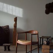 Hans J. Wegner, Teak and leather armchair, model "The Chair" JH501, 1950s