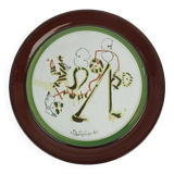 Unique gilbert portanier ceramic wall plate art ceramic signed portanier 80 vallauris