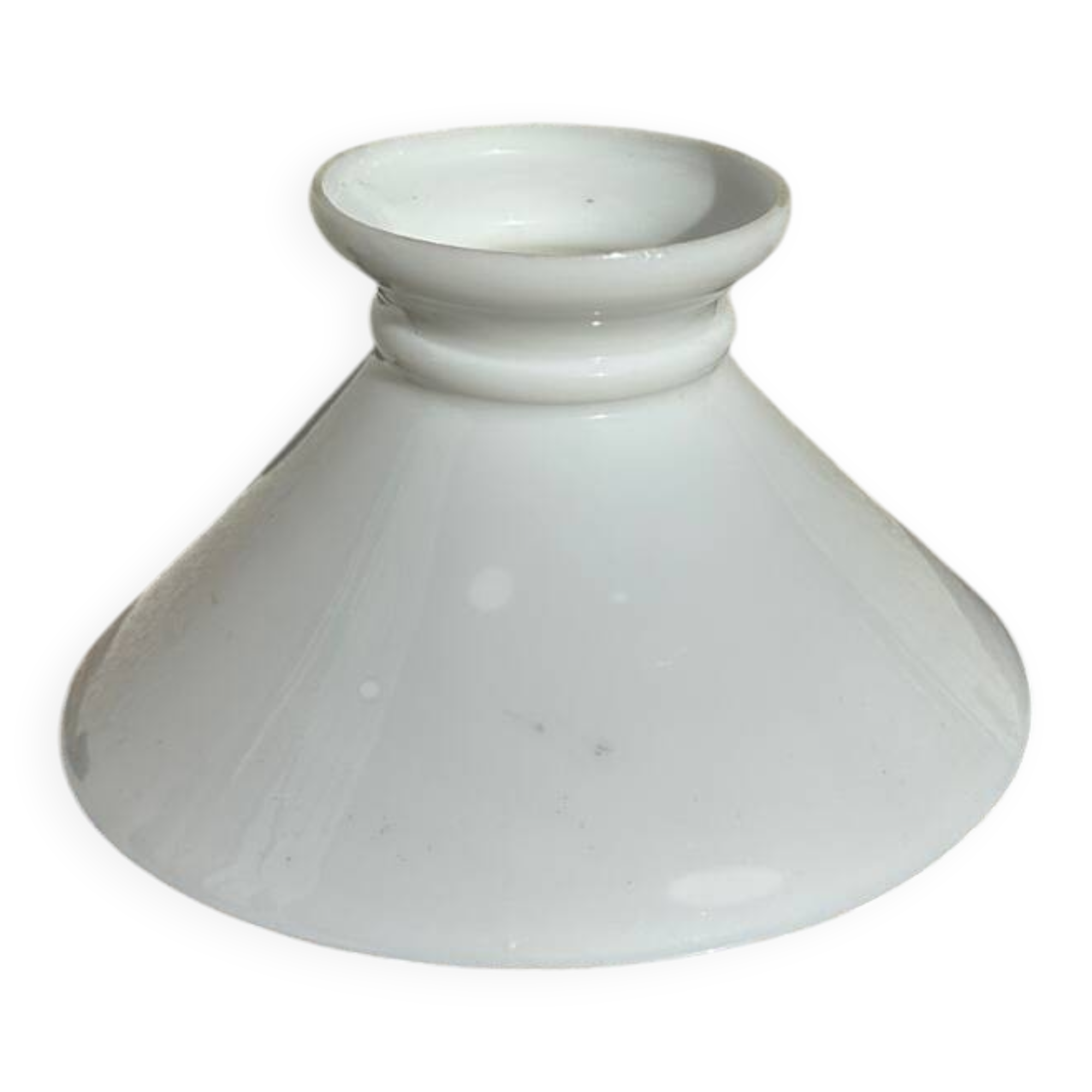 Old white abat-jour in opaline