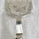 Antique Victorian fish serving cutlery, bone and silver-plated metal