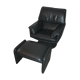 Fauteuil et ottoman cuir Leolux par Axel van Enthoven