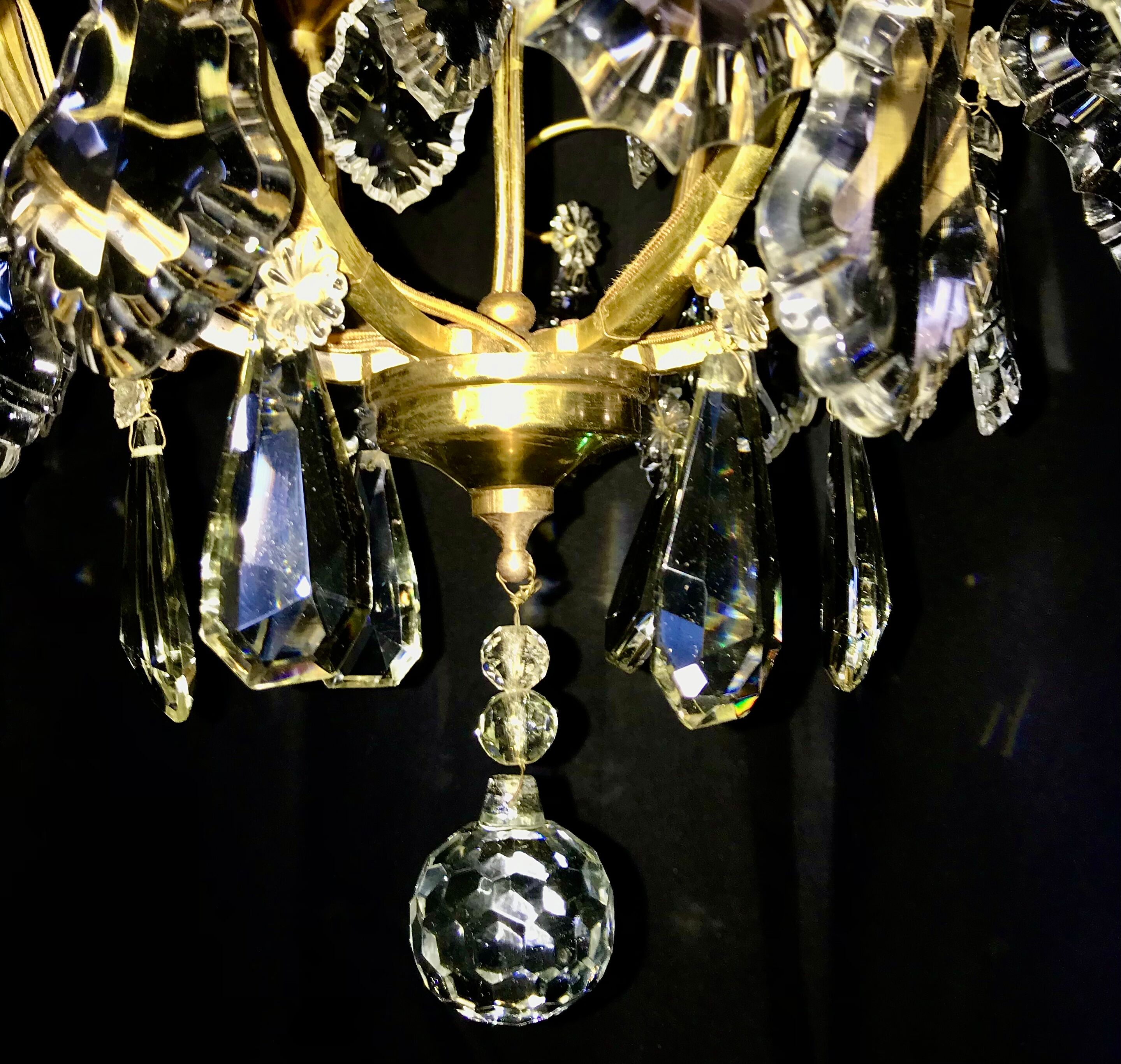 Lustre cage pampilles de cristal st. Louis XV