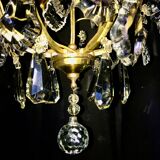 Lustre cage pampilles de cristal st. Louis XV