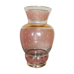 Vase vintage rose, doré