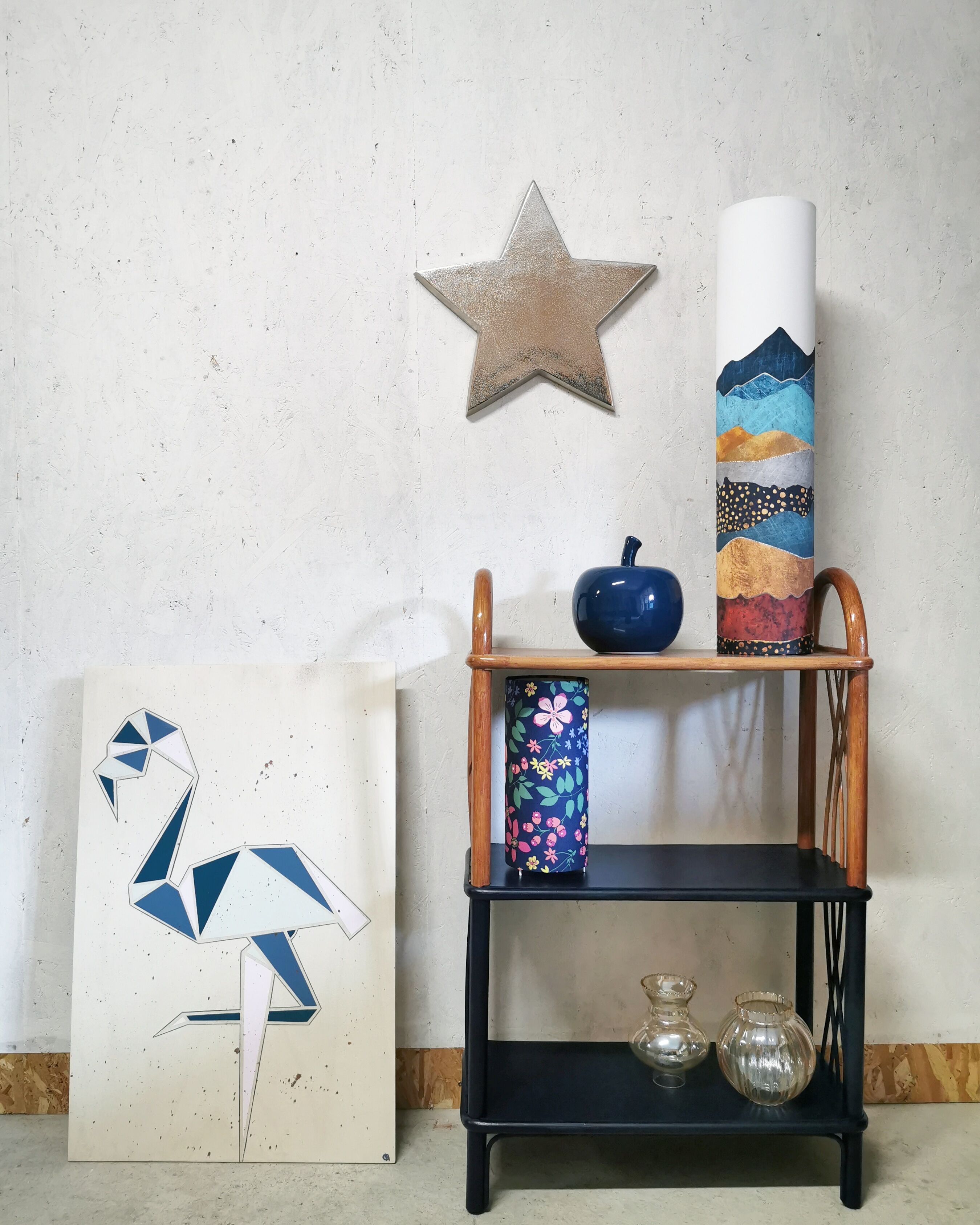Rattan shelf