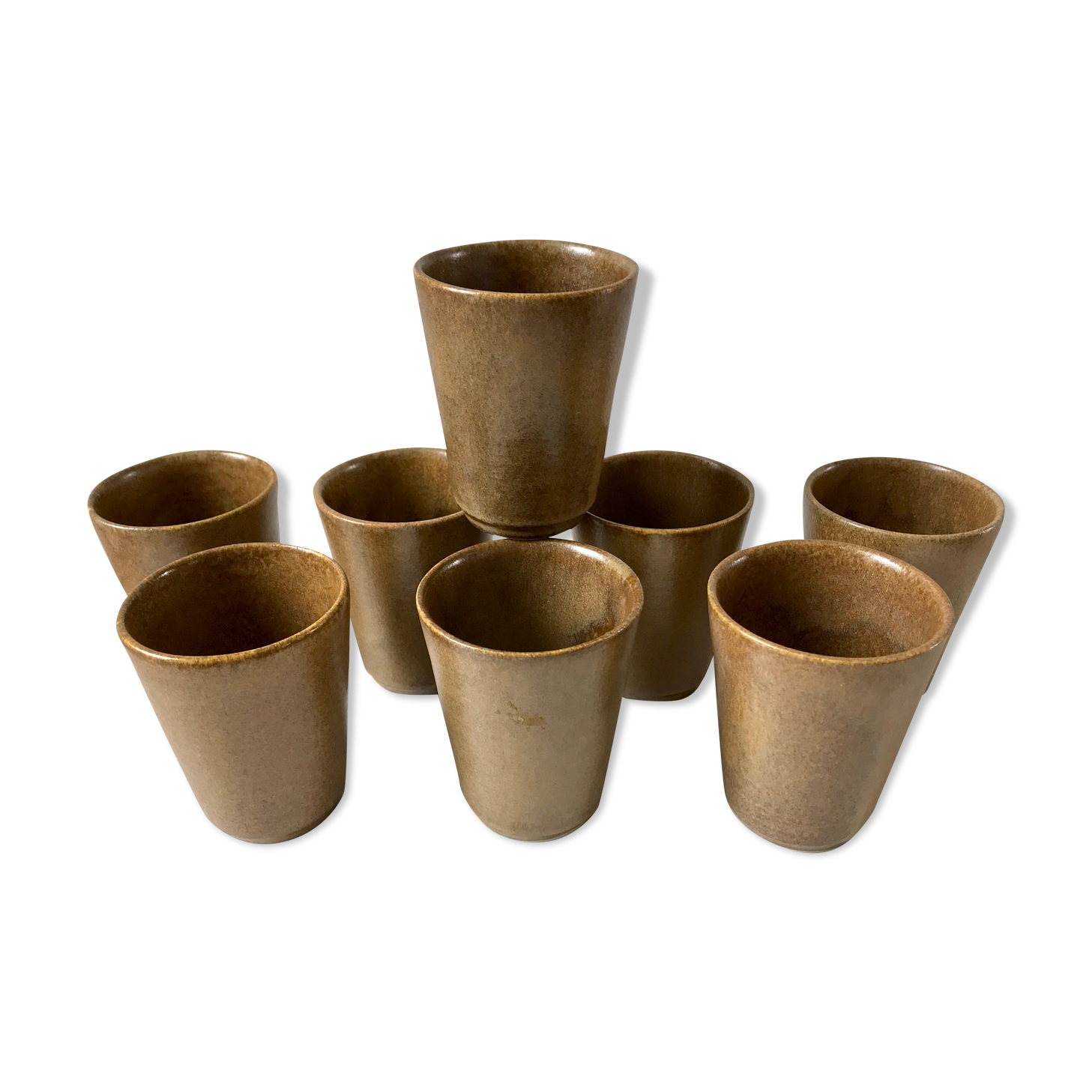 Lot de 8 verres en grès Digoin années 70
