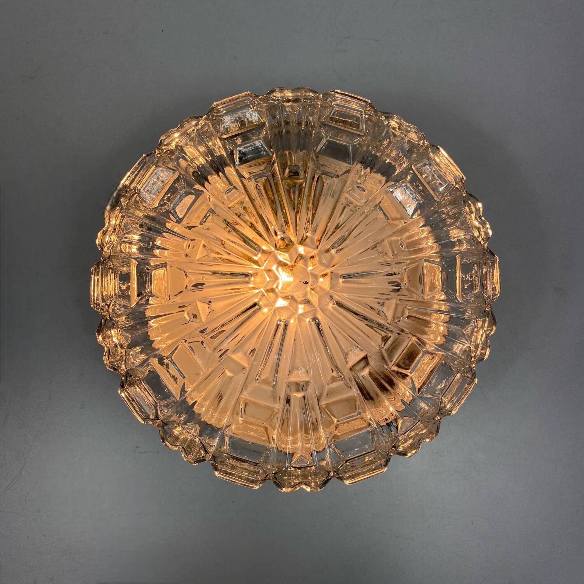 Large wall light ceiling light round minimalist glass 1970 1980 seventies eighties LAMP-7136
