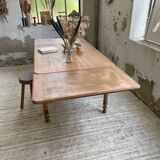 Walnut farmhouse table + extensions