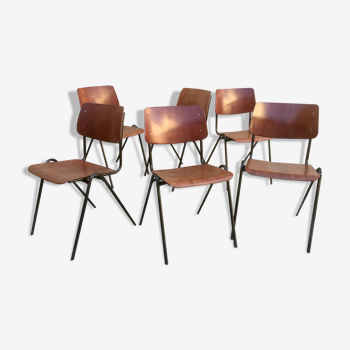6 retro Dutch Galvanitas chairs
