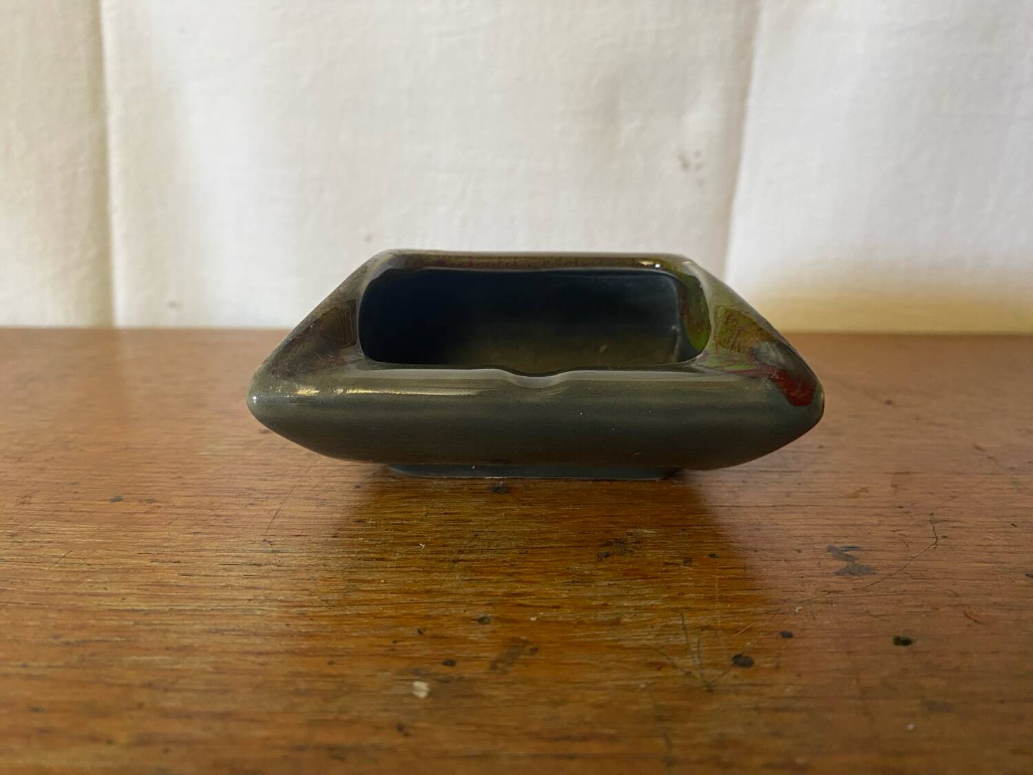 Antique Ashtray MARISA Green Ceramic Made In Italy Vintage #C659