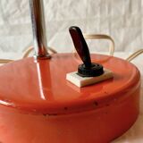 Vintage desk lamp in orange lacquered metal