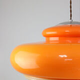 Mid-century acrylic italian orange pendant lamp