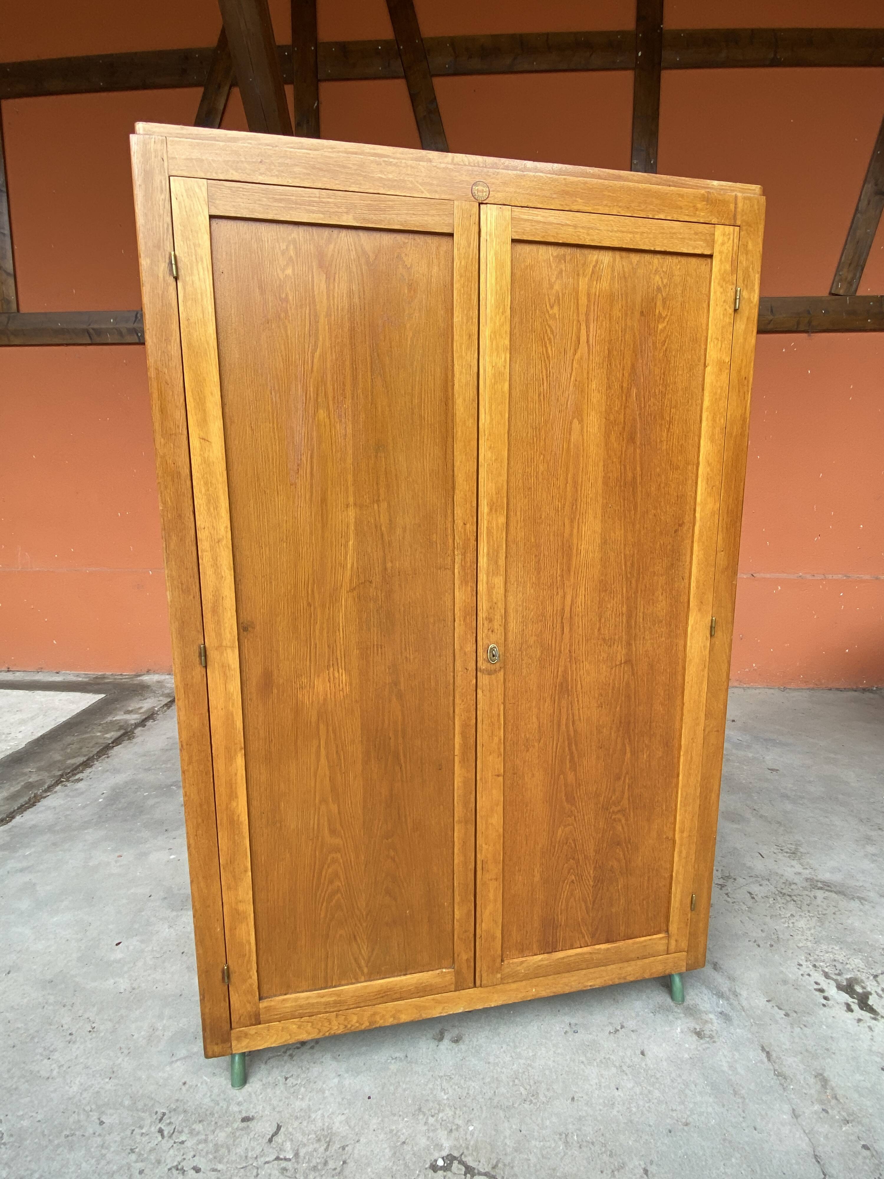 Mid Century vintage school wardrobe, Mullca Delagrave Scandinavian style, 1960s