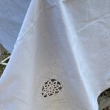 White old tablecloth and towels