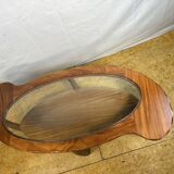 Mid-Century Retro Vintage Teak & Glass Coffee Table 1960  Organic Sculptura