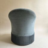 Blue velvet frog armchairs