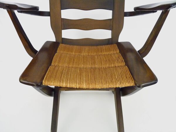 Fauteuil, transat en hêtre par Triconfort, France 1960